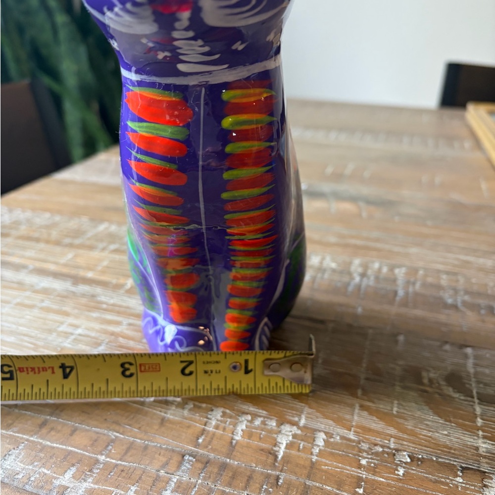 Mexican Talavera Ceramic Cat Penny Bank - Picture 2 of 6